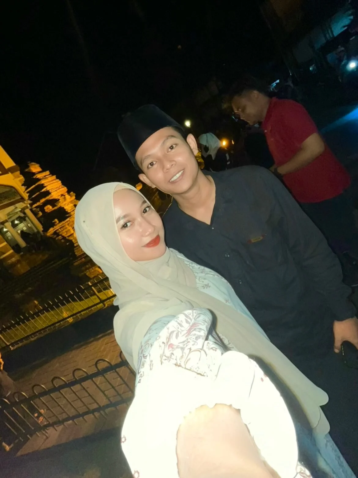 Photo by latansaa on February 18, 2026. May be a selfie of one or more people, headscarf, turban, night and text.