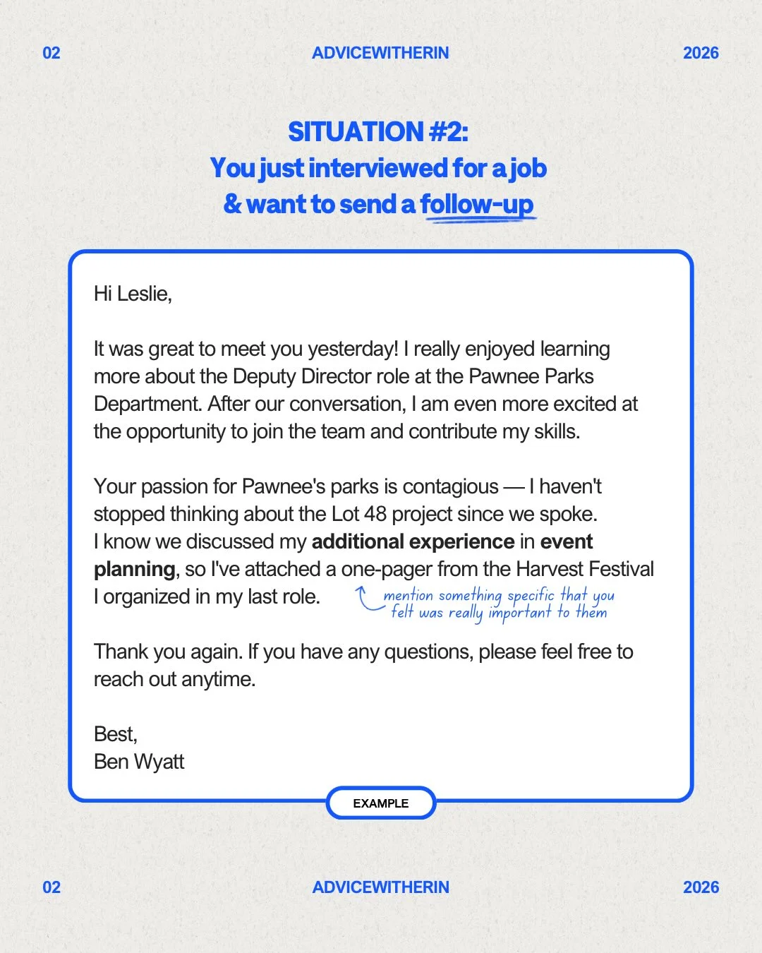 Photo by AdviceWithErin | Career & Life Advice on February 17, 2026. May be a Twitter screenshot of crossword puzzle, poster and text.