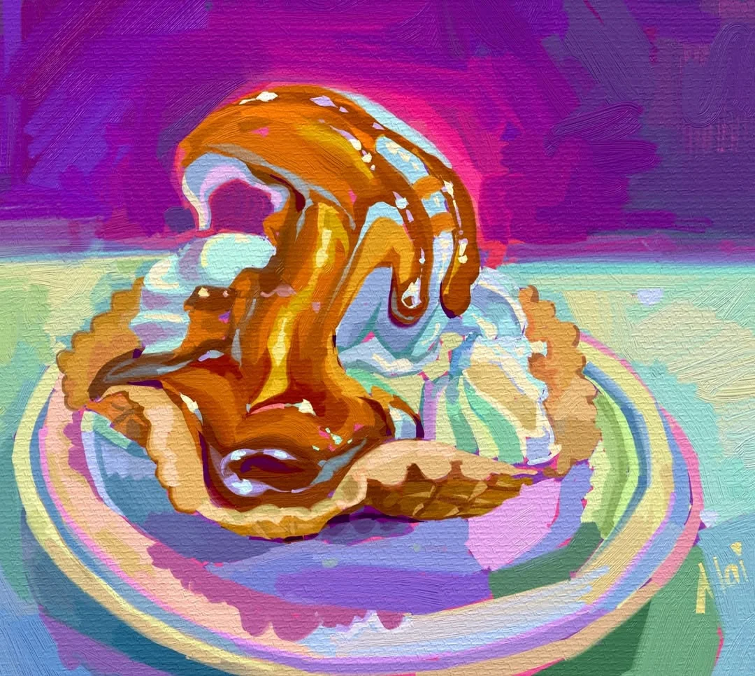 Photo by Alai Ganuza✨ on February 20, 2026. May be an image of pancake, whipped cream, sauce and text.