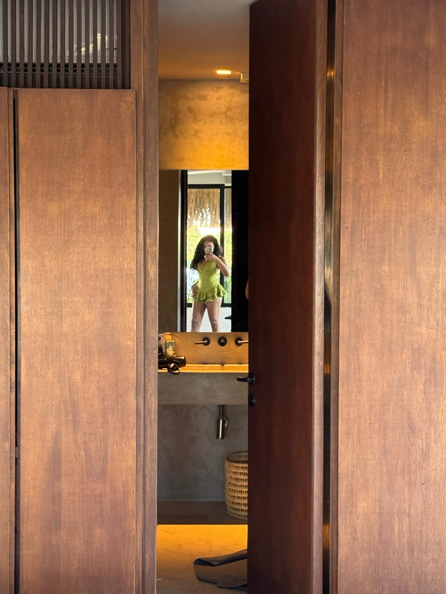 Photo by Alexandra on February 17, 2026. May be an image of credenza, armoire, sliding door, door and text.