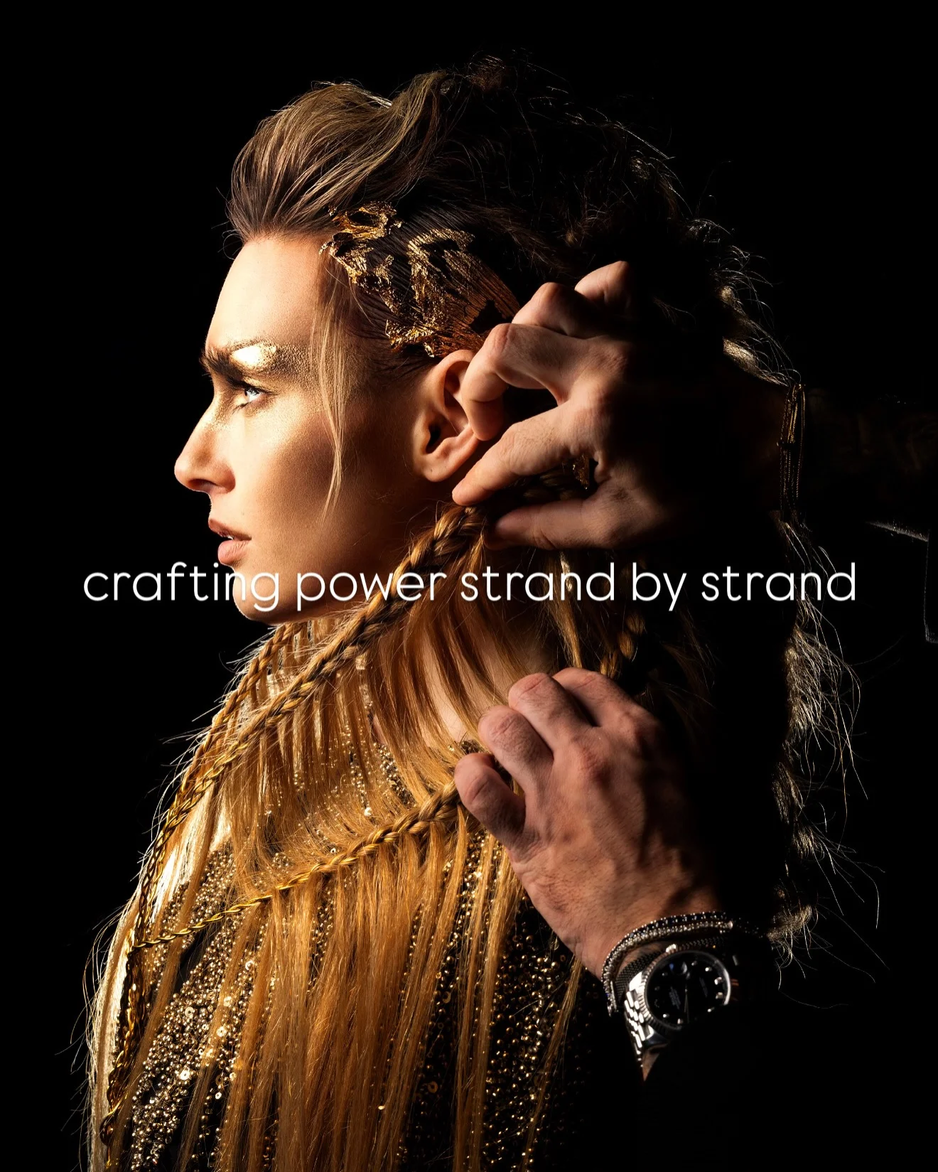 Photo by Amadeus Sabra on February 22, 2026. May be an image of headdress, costume, poster and text that says 'የጋችቶ crafting power strand by strand'.
