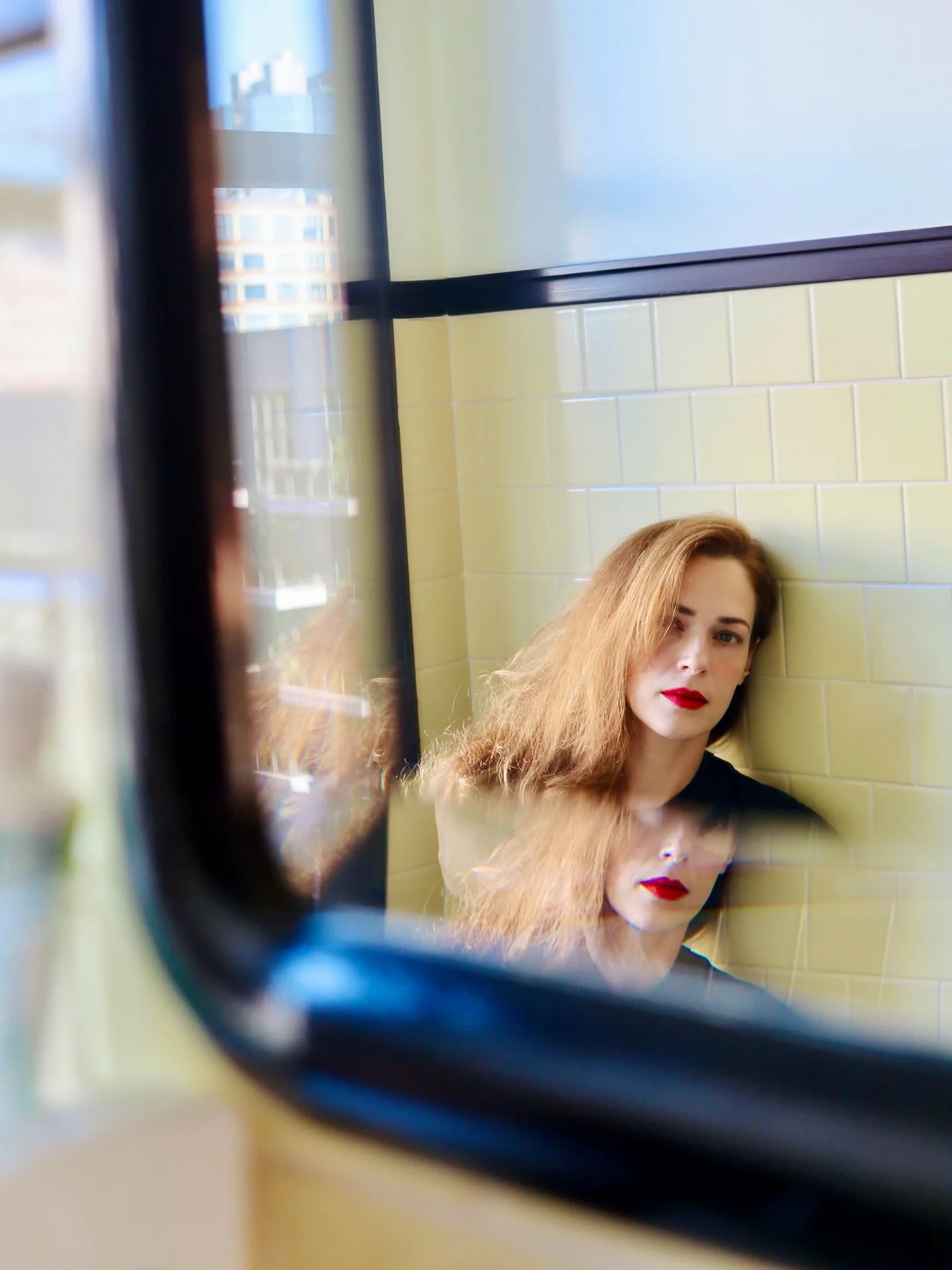 Photo by the bare magazine on March 11, 2026. May be an image of one or more people, makeup, rearview mirror, mirror and text.