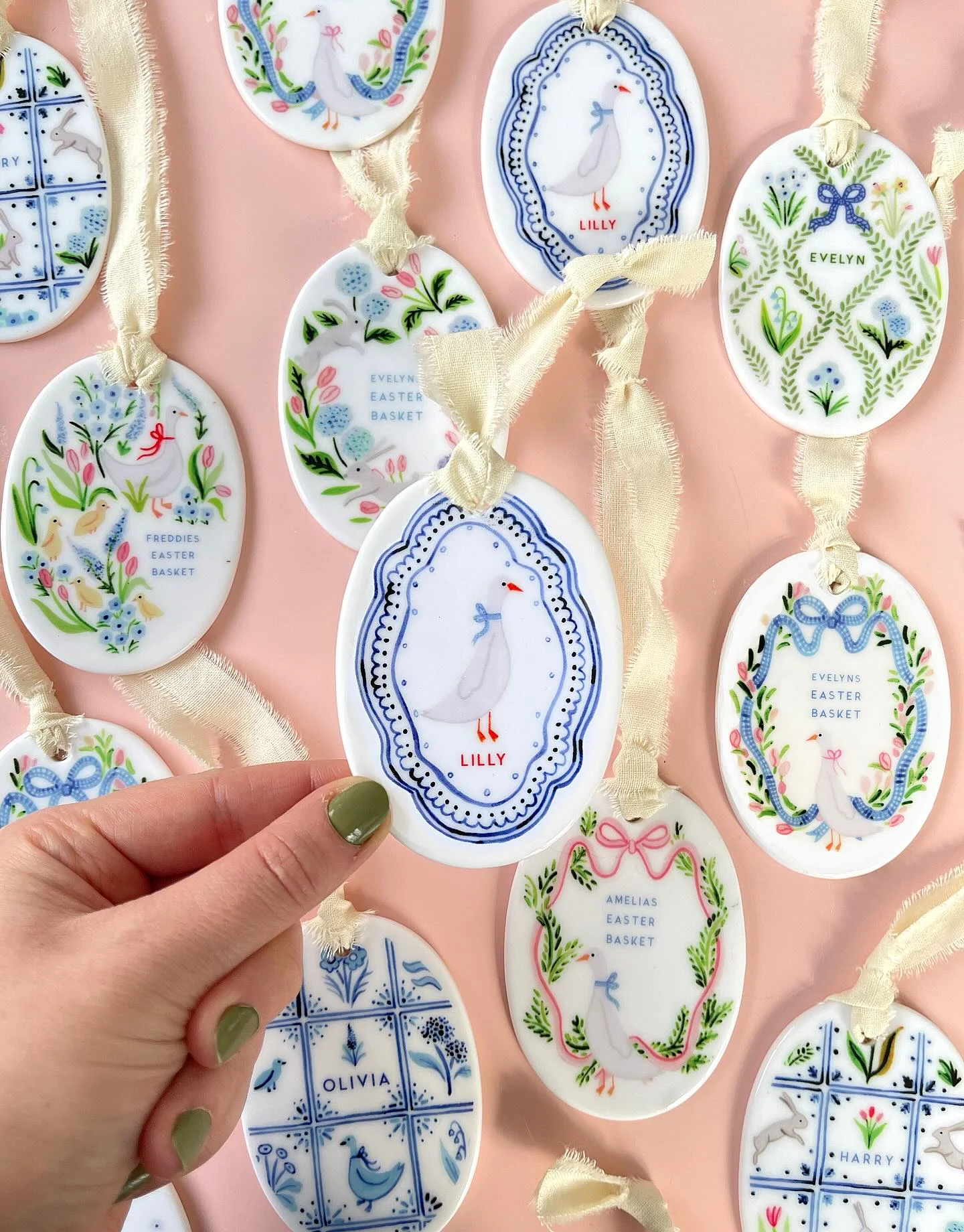 Photo by Amber Davenport on March 17, 2026. May be an image of ‎text that says '‎BY 7 LILLY おおい EVELYN EVELYN EASTER BASKET FREDDIES EASTER BASKET تنننننن - ታ LILLY EVELYNS FASTER CASTER BASKET ANELIAS EASTER BASKET OLIVIA Boy 浜 JI HARRY HAR‎'‎.