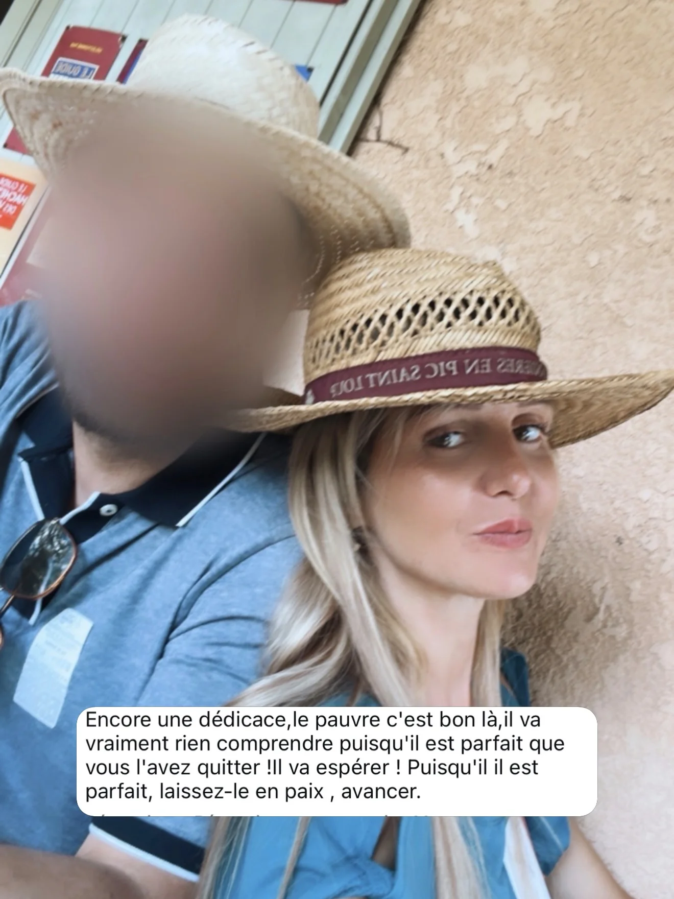 Photo by 𝓐𝓶𝓫𝓻𝓮 𝓮𝓽 𝓼𝓪 𝓯𝓪𝓶𝓲𝓵𝓵𝓮 on March 13, 2026. May be a selfie of one or more people, hat and text that says 'OTO ગવ rж u3 JOS JOSTVIAS nOeTИaroи Encore une dédicace,le pauvre c'est bon là,il va vraiment rien comprendre puisqu'il est parfait que vous l'avez quitter !II va espérer !Puisqu'il il est parfait, laissez-le en paix avancer.'.