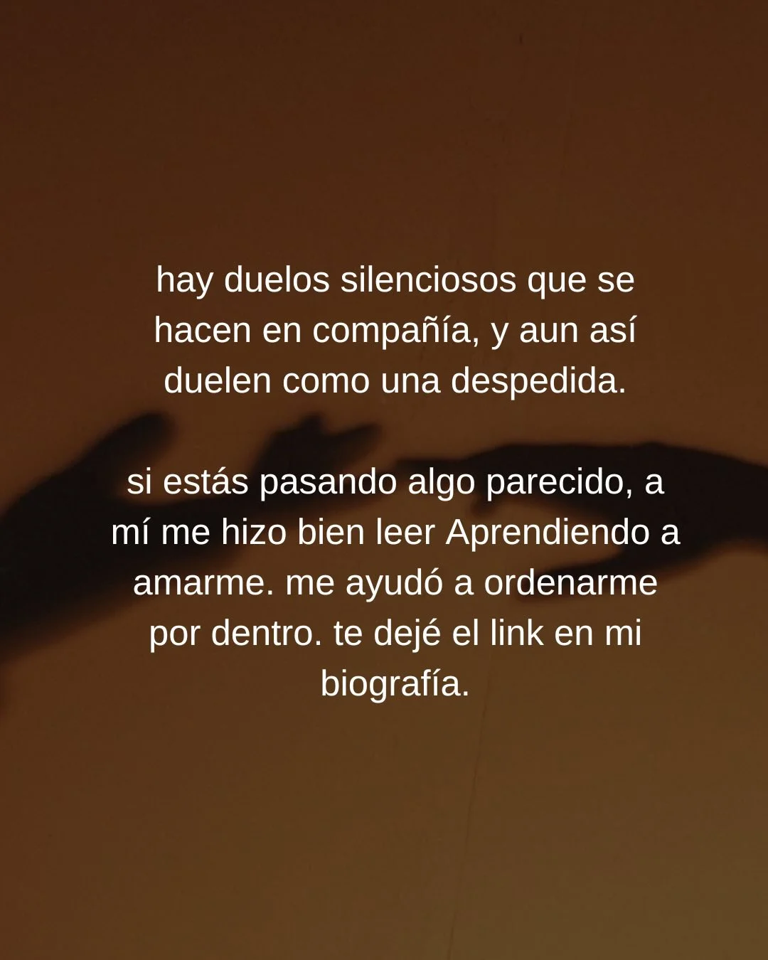 Photo by ILUSTRACIONES - DIBUJOS on March 05, 2026. May be a meme of text that says 'hay duelos silenciosos que se hacen en compañía, y aun así duelen como una despedida. si estás pasando algo parecido, a mí me hizo bien leer Aprendiendo a amarme. me ayudó a ordenarme por dentro. te dejé el link en mi biografía.'.