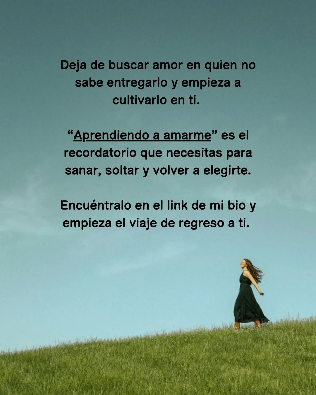 Photo by ILUSTRACIONES - DIBUJOS on March 18, 2026. May be a meme of one or more people and text that says 'Deja ejadebuscaramorenquienno de buscar amor en quien no sabe entregarlo y empieza a cultivarlo en ti. "Aprendiendo a amarme" es el recordatorio que necesitas para sanar, soltar y volver a elegirte. Encuéntralo en el link de mi bio y empieza el viaje de regreso a ti.'.