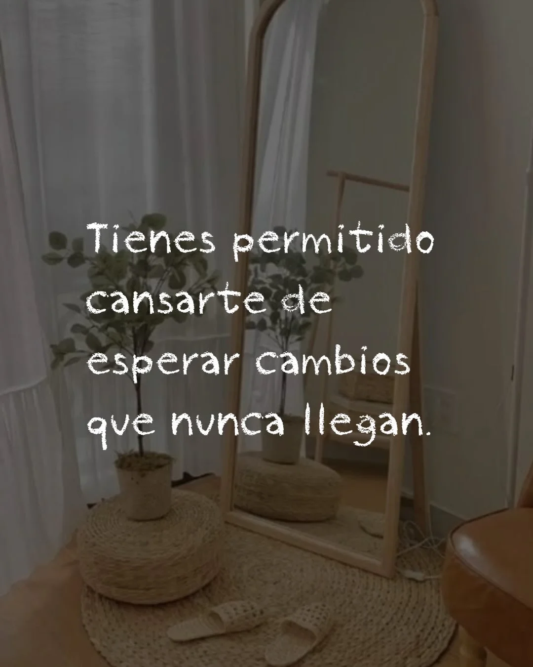 Photo by ILUSTRACIONES - DIBUJOS on March 19, 2026. May be a meme of mirror and text that says 'Tienes permitido perm cansarte de esperar cambios que nunca llegan.'.