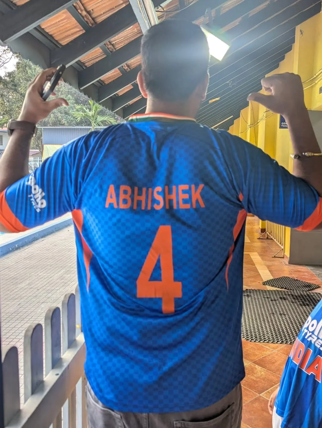 Photo by Abishek Chandamarakshan on February 26, 2026. May be an image of ‎cricket, sports equipment and ‎text that says '‎CEA TOIL ميب ABHISHEK 4 TYRE DIA E O‎'‎‎.